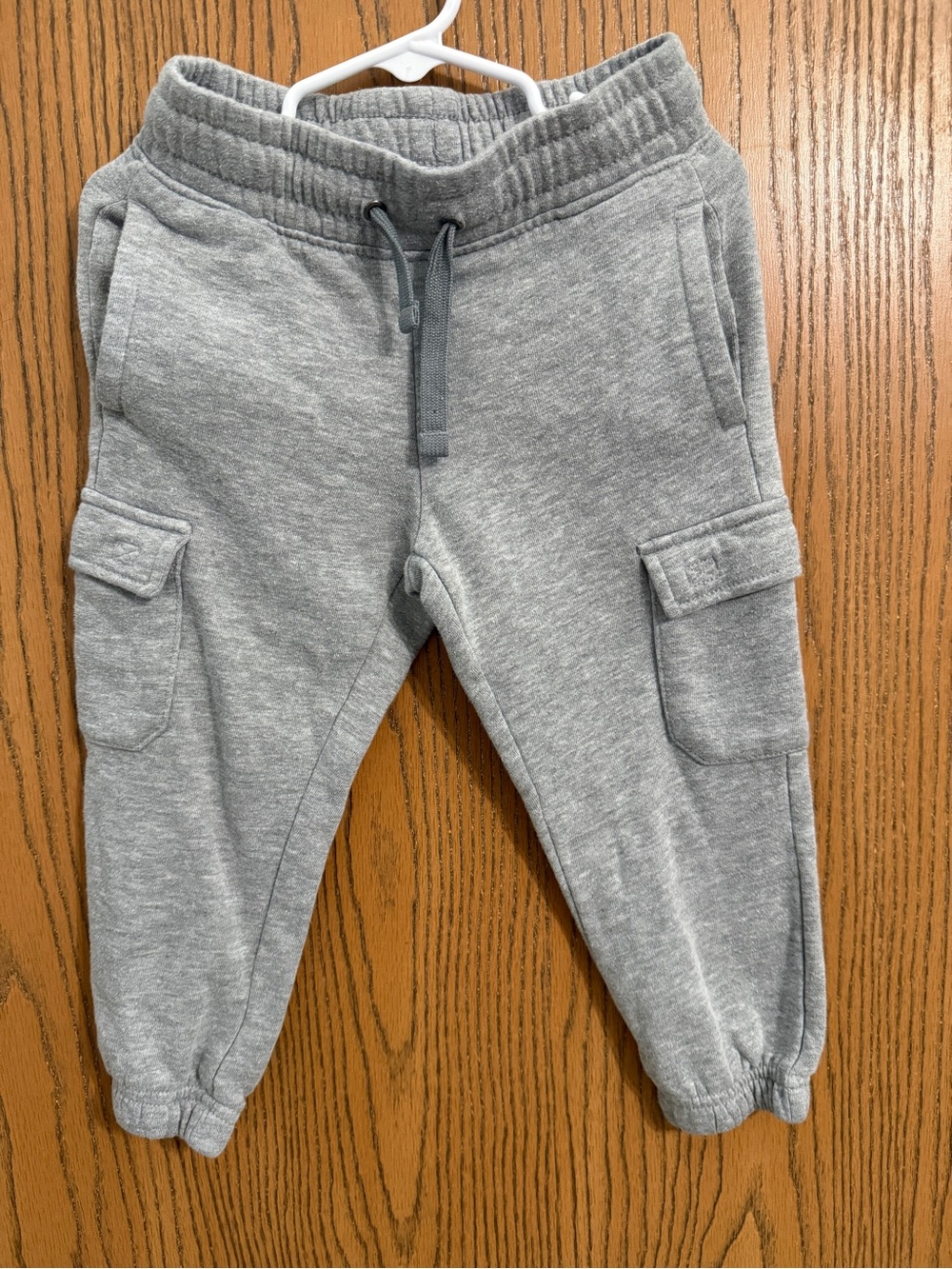 Kids Grey Cargo Jogger Sweatpants with Elastic Waist